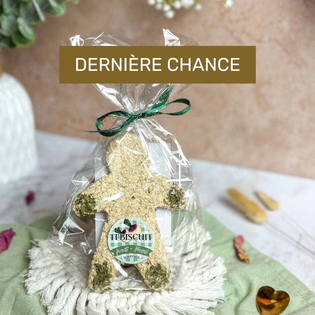 Friandise pour cheval en surpoids dans son sachet – TI’BISCUIT-SURPOIDS au navet et persil bio – format individuel sans sucre ajouté